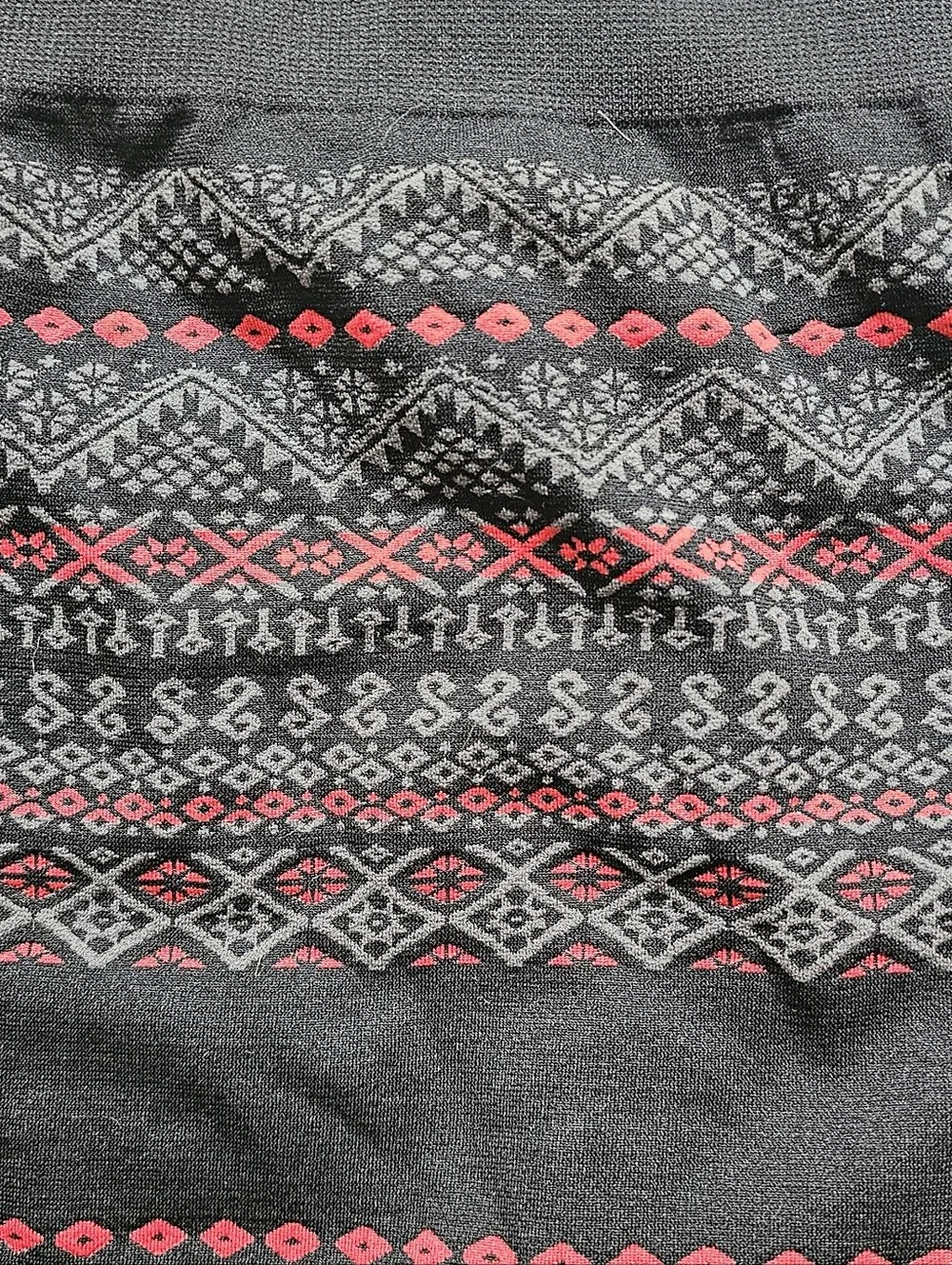 Lane Bryant Black & Red Patterned Leggings / Footless Tights E/F - 2X-3X